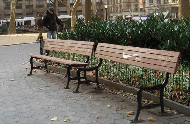 When they used park benches.