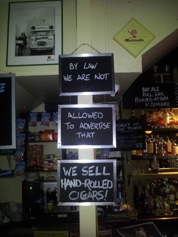 The signs in this pub that definitely aren't adverts.